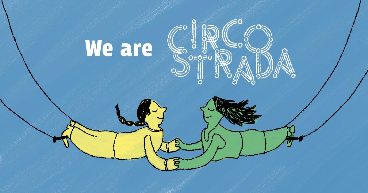 We are Circostrada, aerial acrobats holding hands